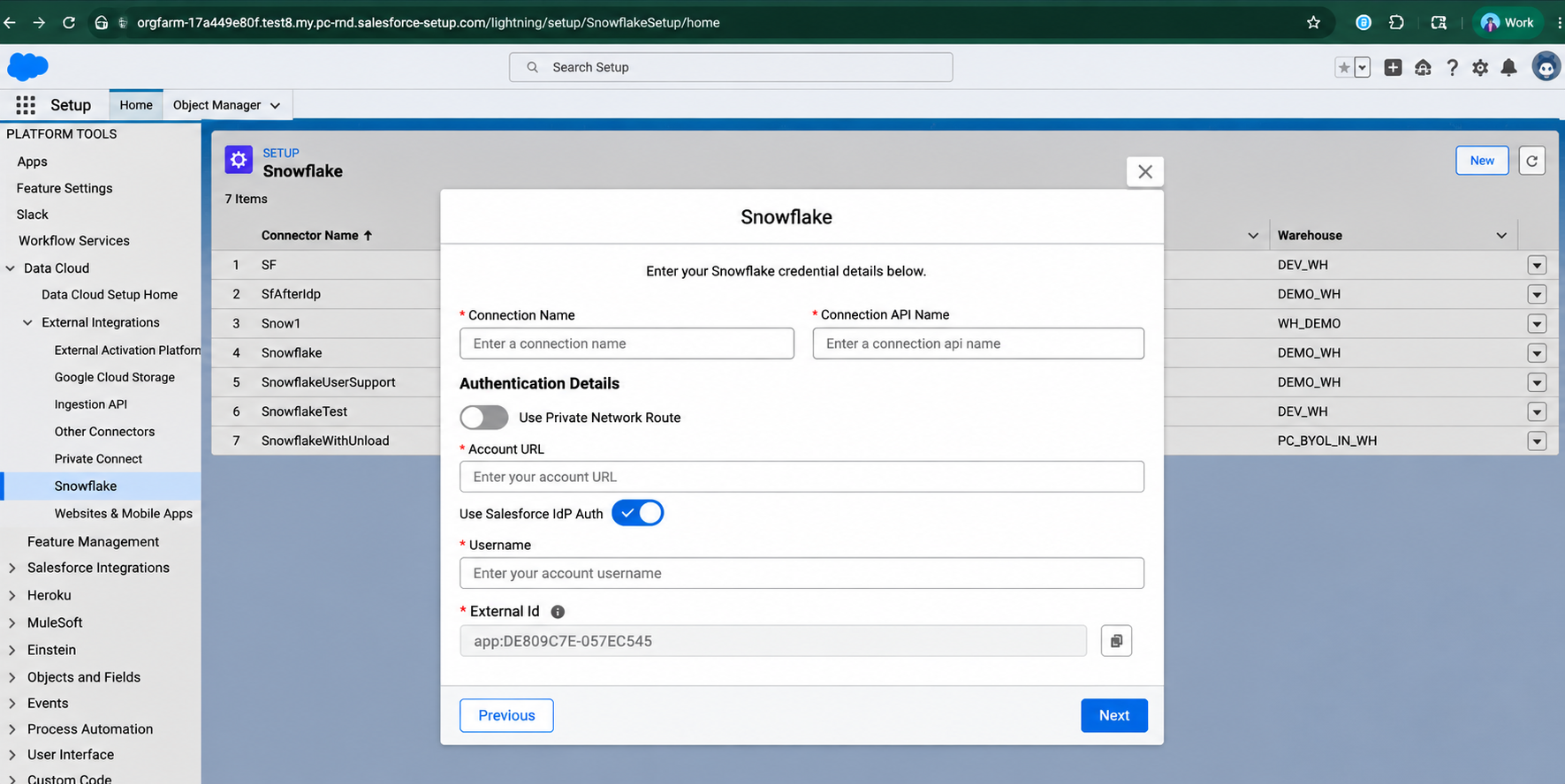 Snowflake OIDC user configuration