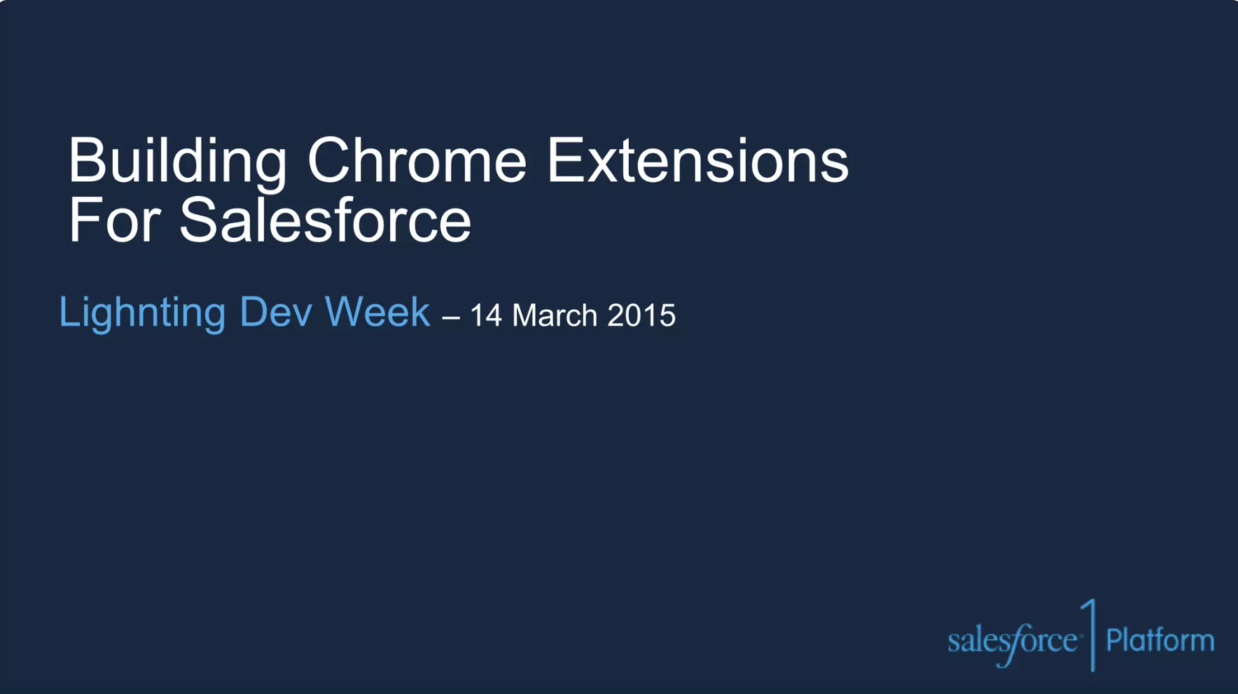 Building Chrome Extensions For Salesforce