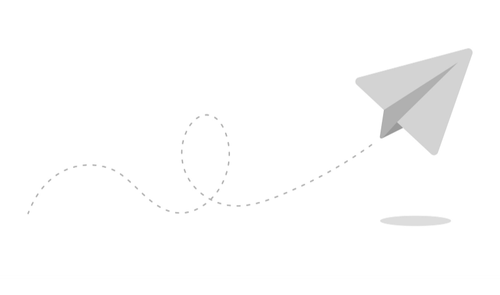 A flying paper plane leaving a trail behind