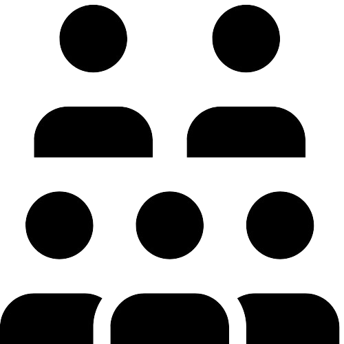 Icon depicting six generic human figures arranged in two rows of three.