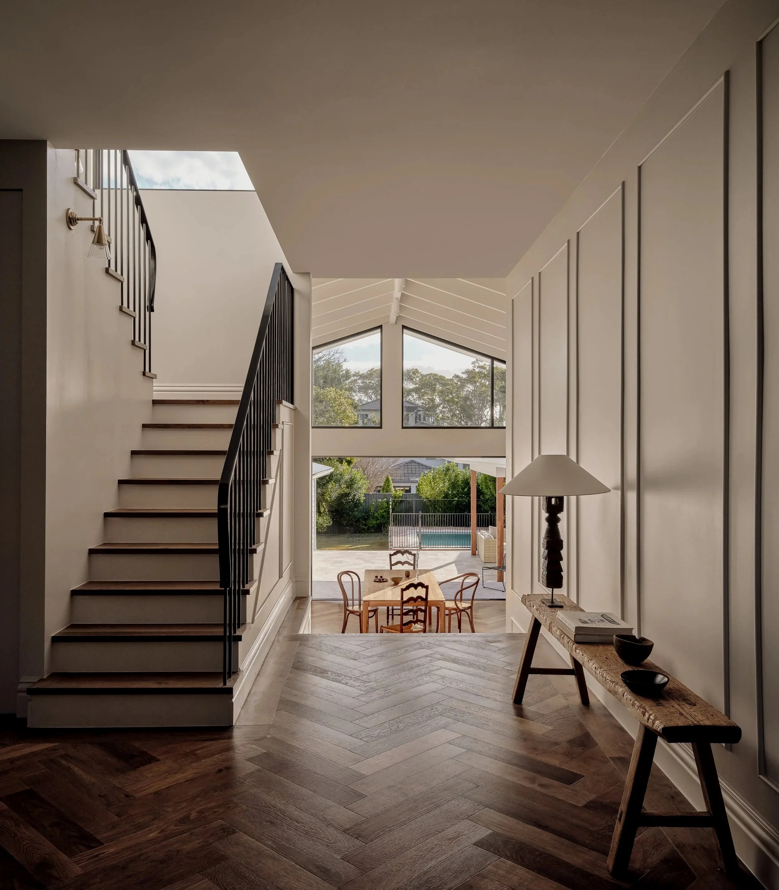 entry way styling of high-end residential home