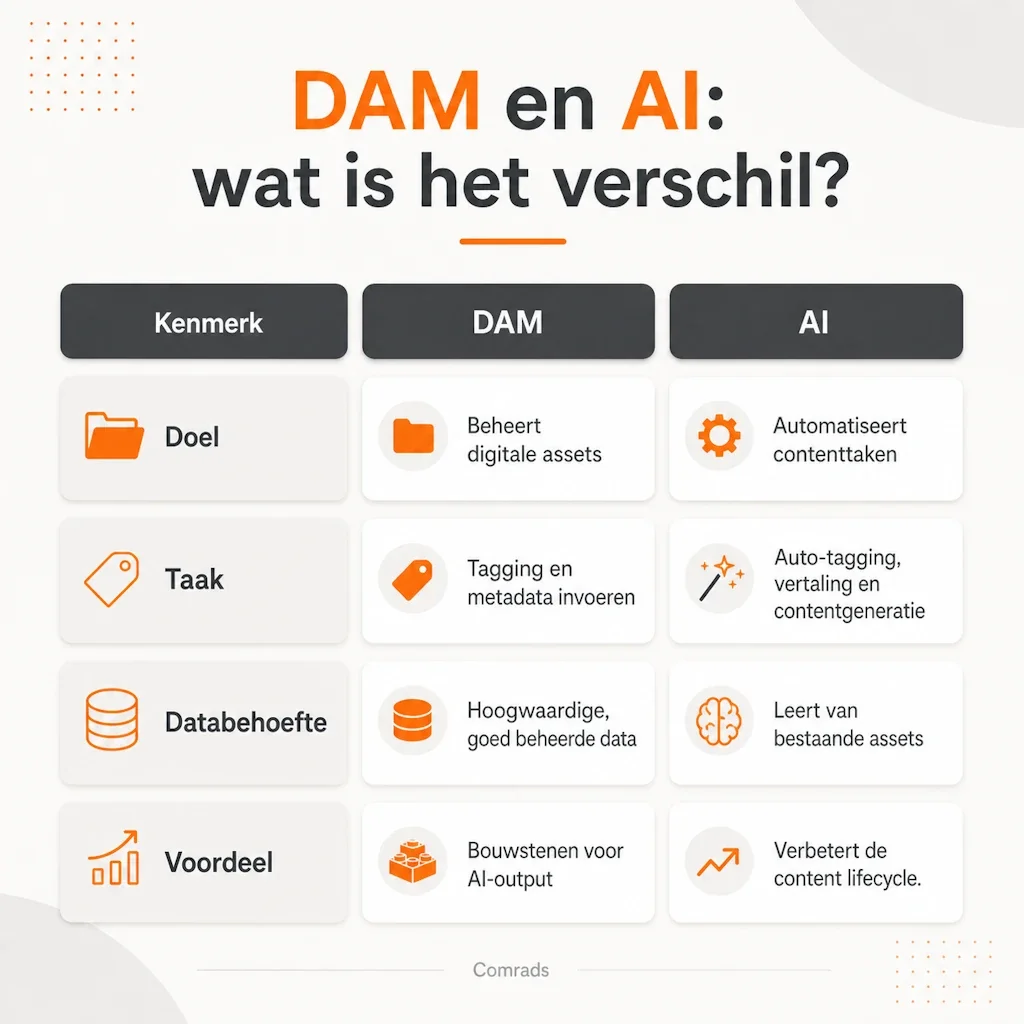 Difference between DAM and AI /