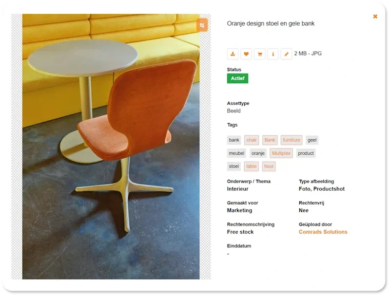 Comrads DAM Asset Details