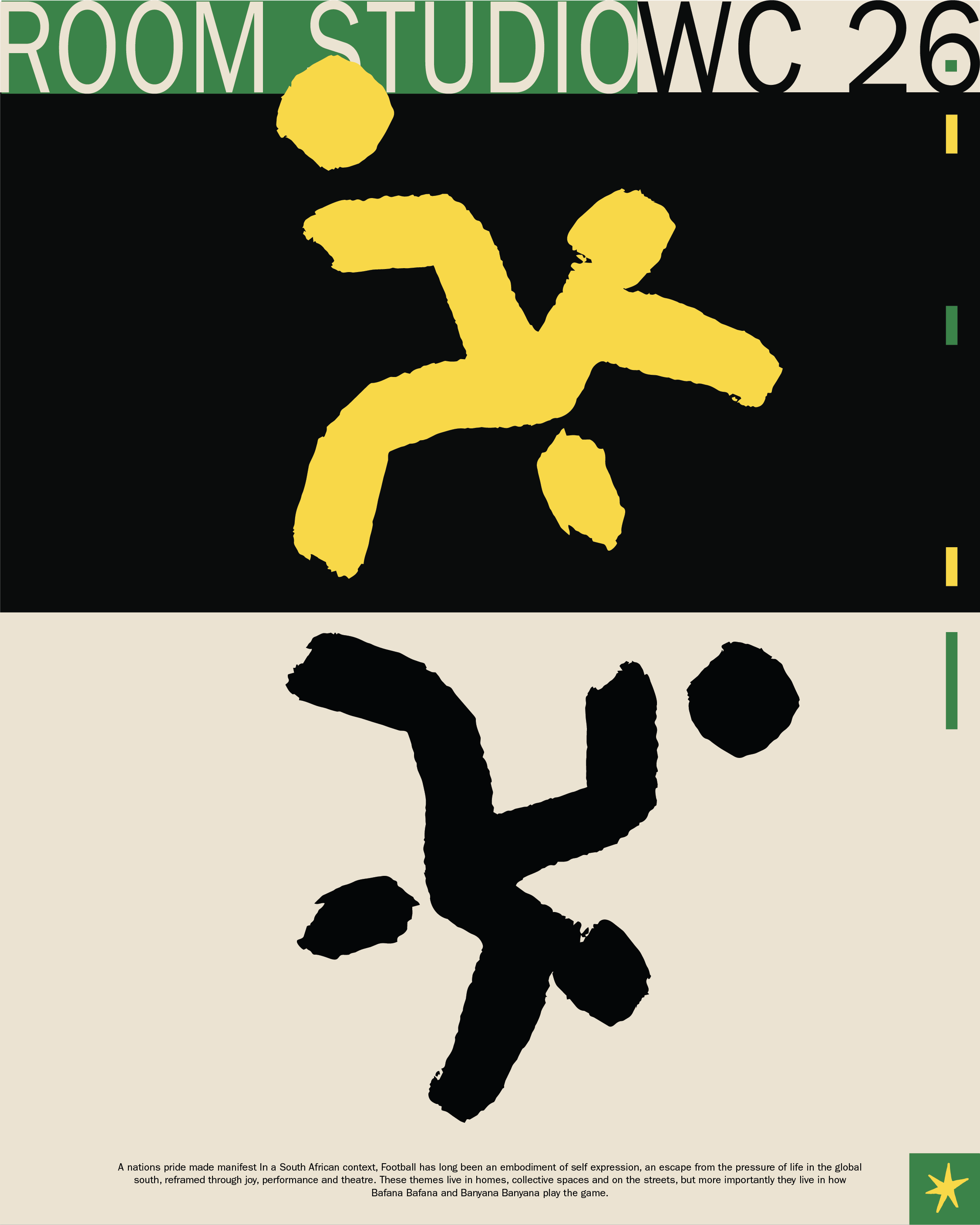 adidas Football safa world cup jersey launch campaign imagery graphic design poster featuring abstract, bold stick figure in yellow and black