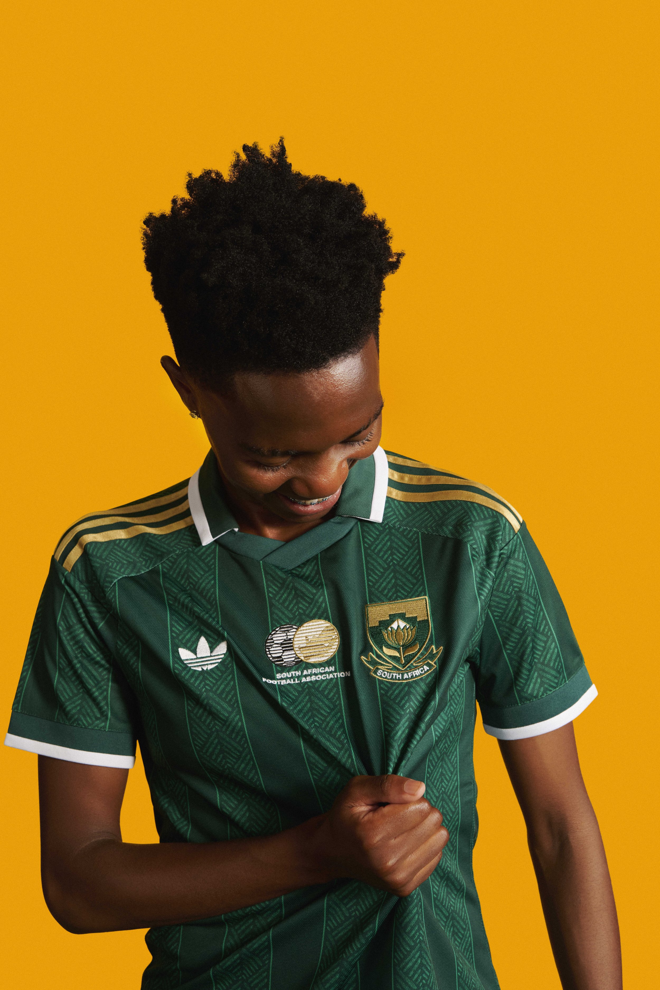 adidas Football safa world cup 2026 jersey launch Bafana Bafana athletes. Away jersey.