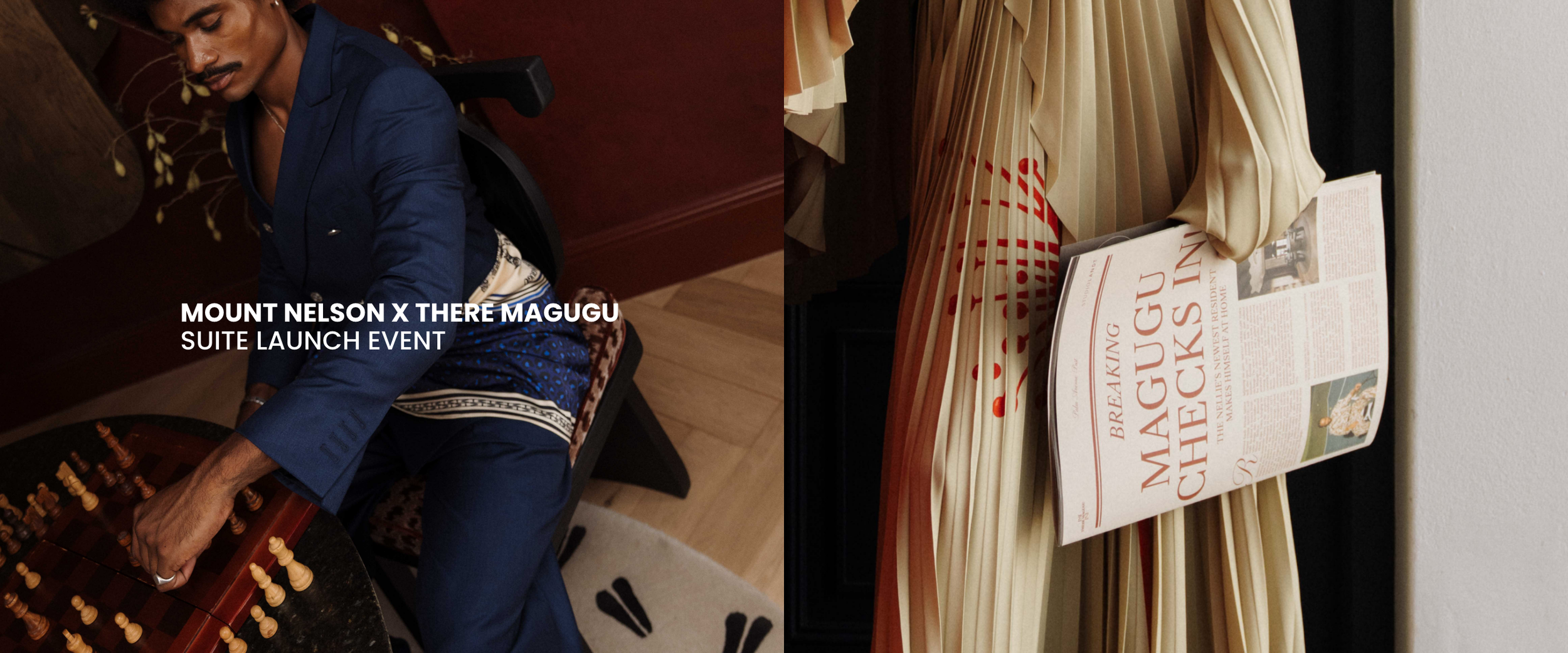 Project banner for the MOUNT NELSON X THEBE MAGUGU SUITE LAUNCH