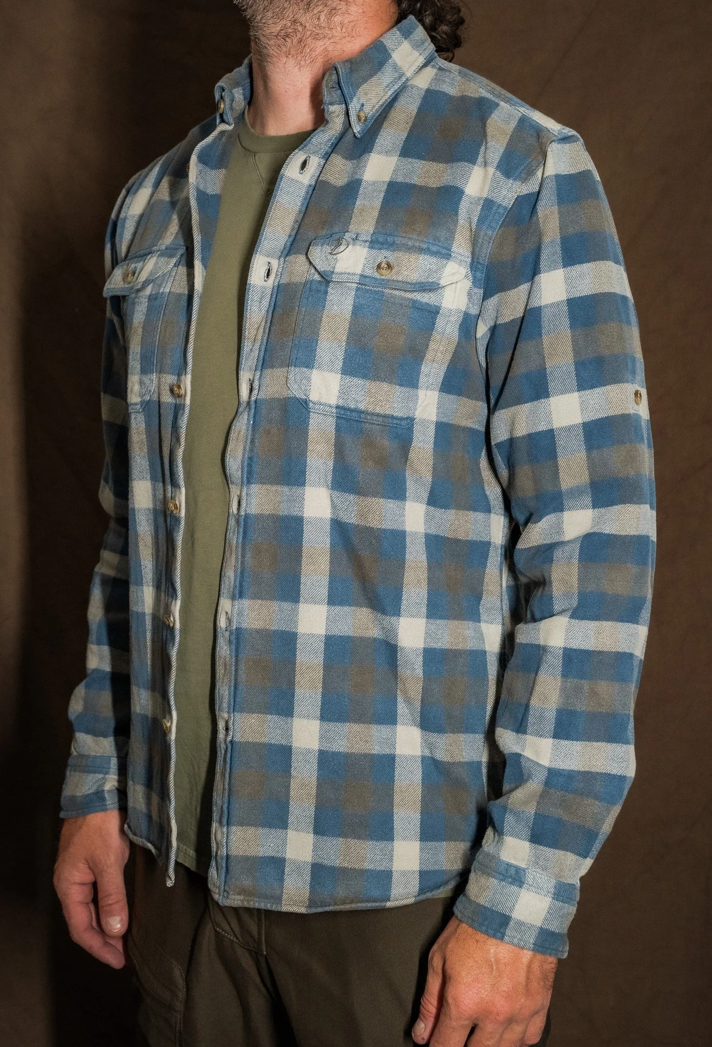 Fjällräven Skog Slim Shirt Mens XL Blue Grey