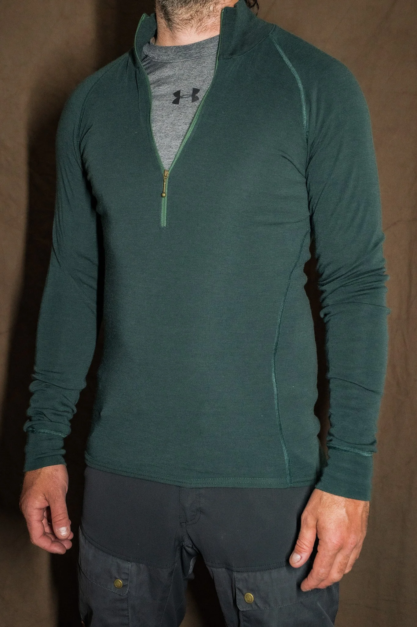 Brynje of Norway Classic Zip Polo Shirt Mens Large Green