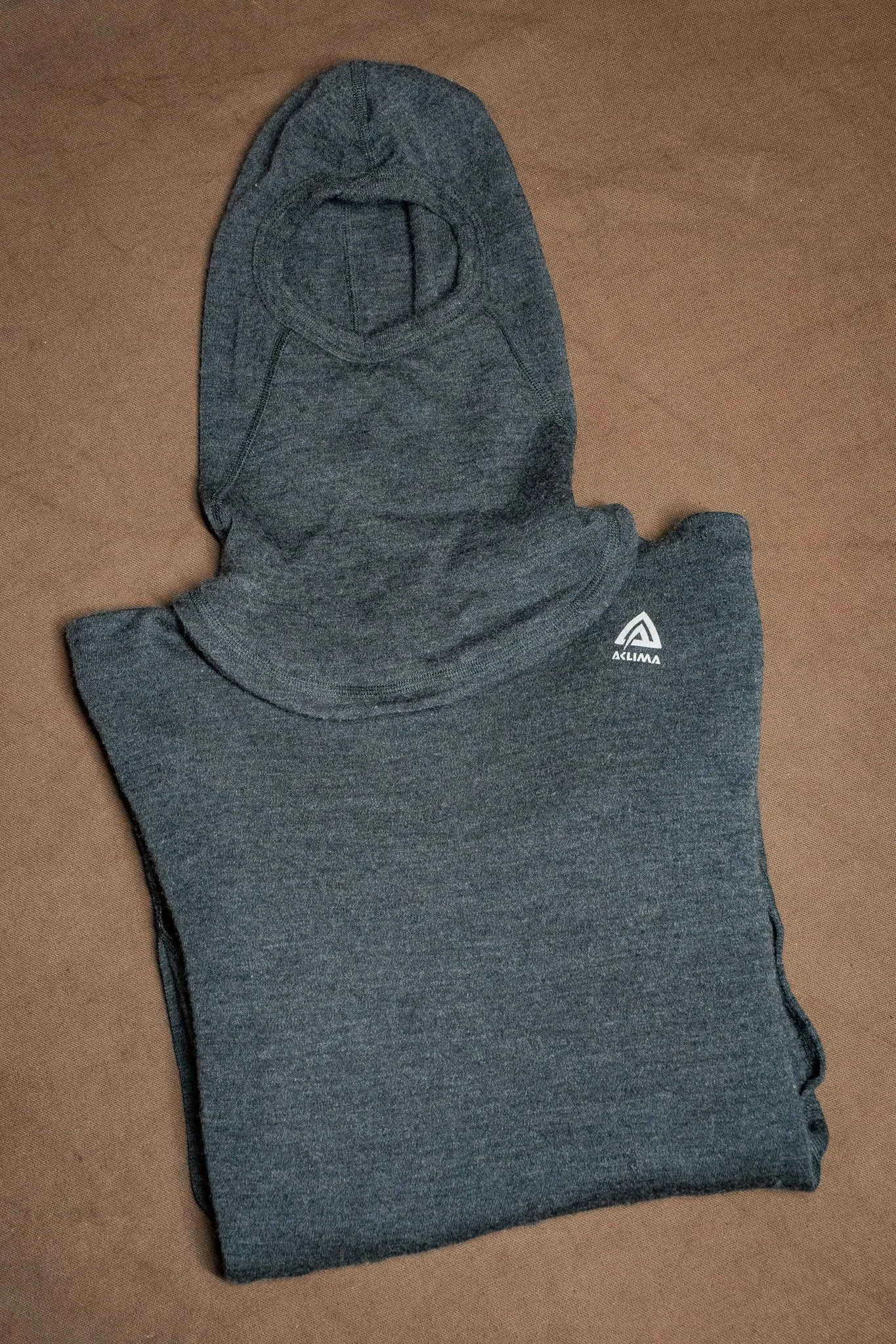 Aclima Warmwool Hooded Baselayer Mens Medium Grey UK