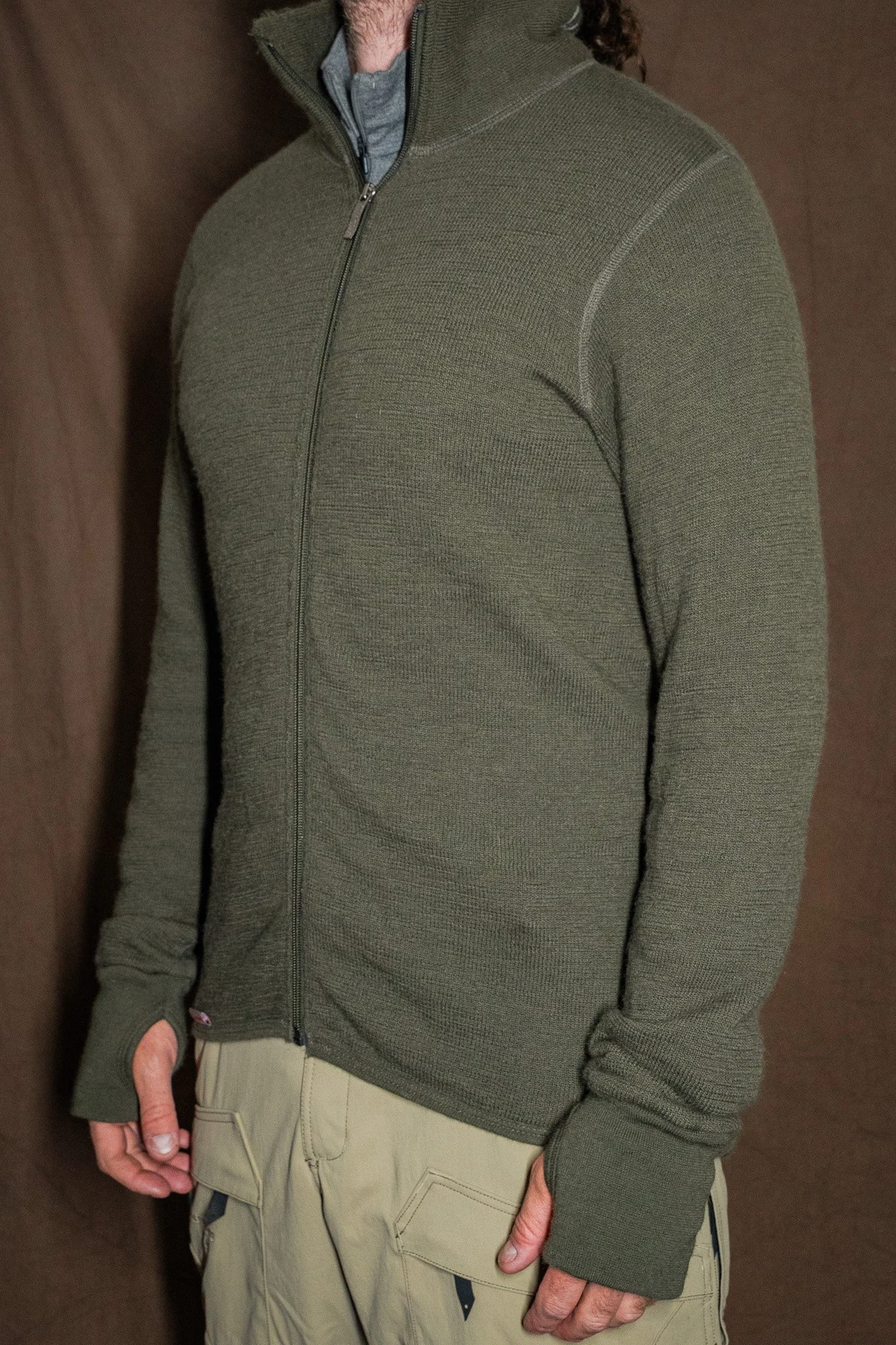 Woolpower Full Zip 400 Merino Wool Jacket Mens Large Pine Green
