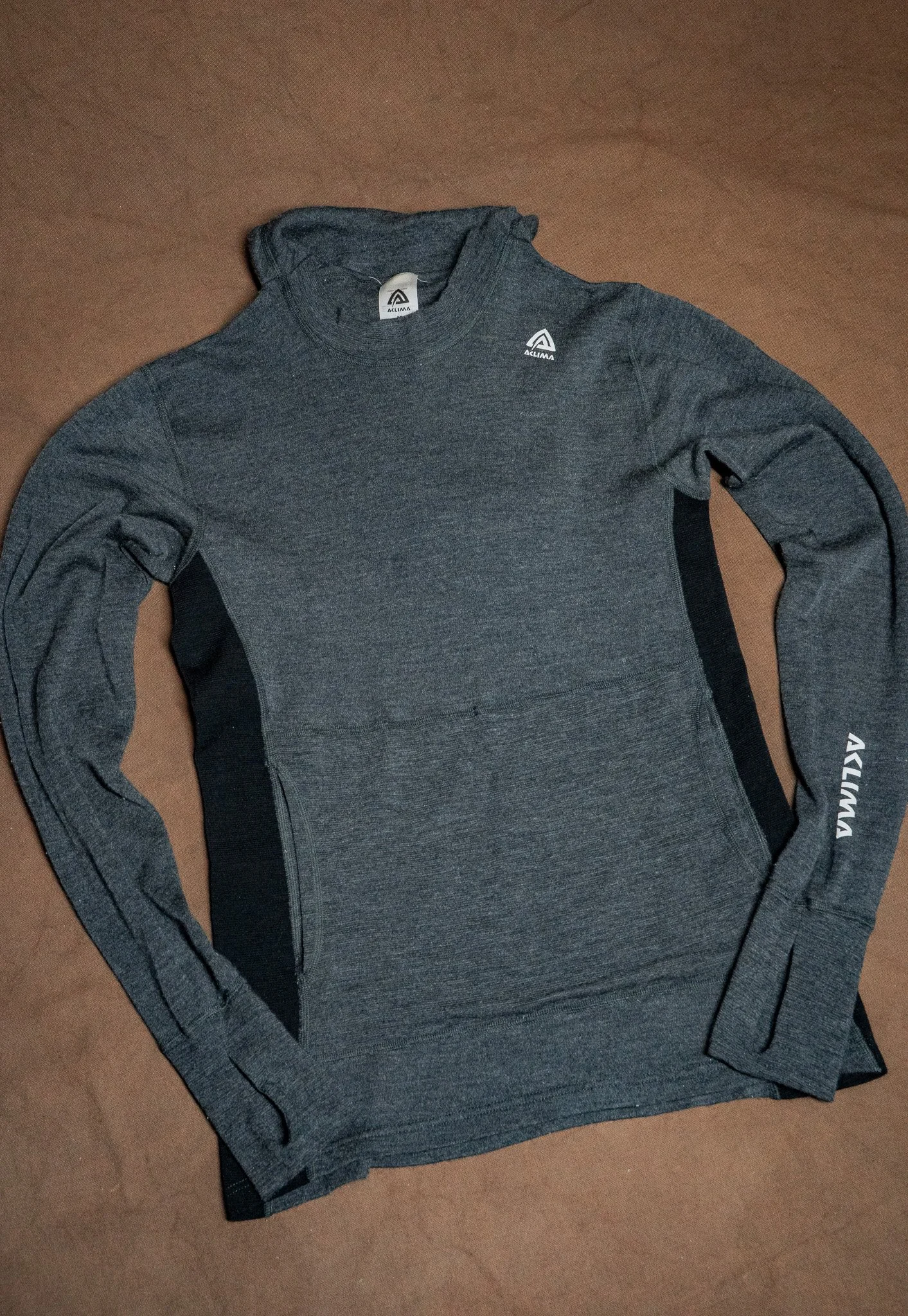 Aclima Warmwool Hooded Baselayer Mens Medium Grey UK