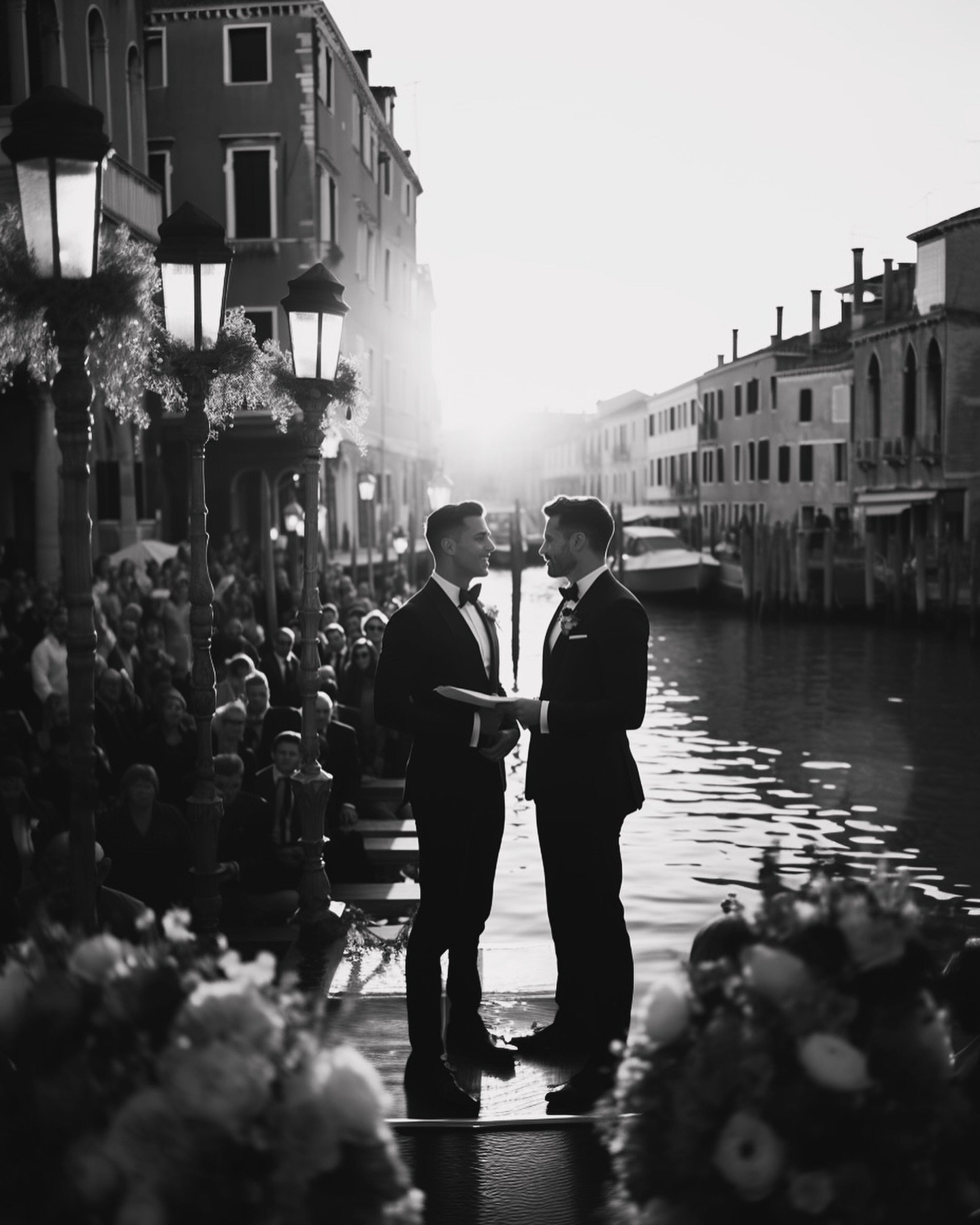 How can you imagine a wedding in Venice with the backdrop of the sunset over the canals? Here AI helps us to make the fantasy become true with photos.
Creator@andreassellinidis 

#weddingphotography #weddinginspiration