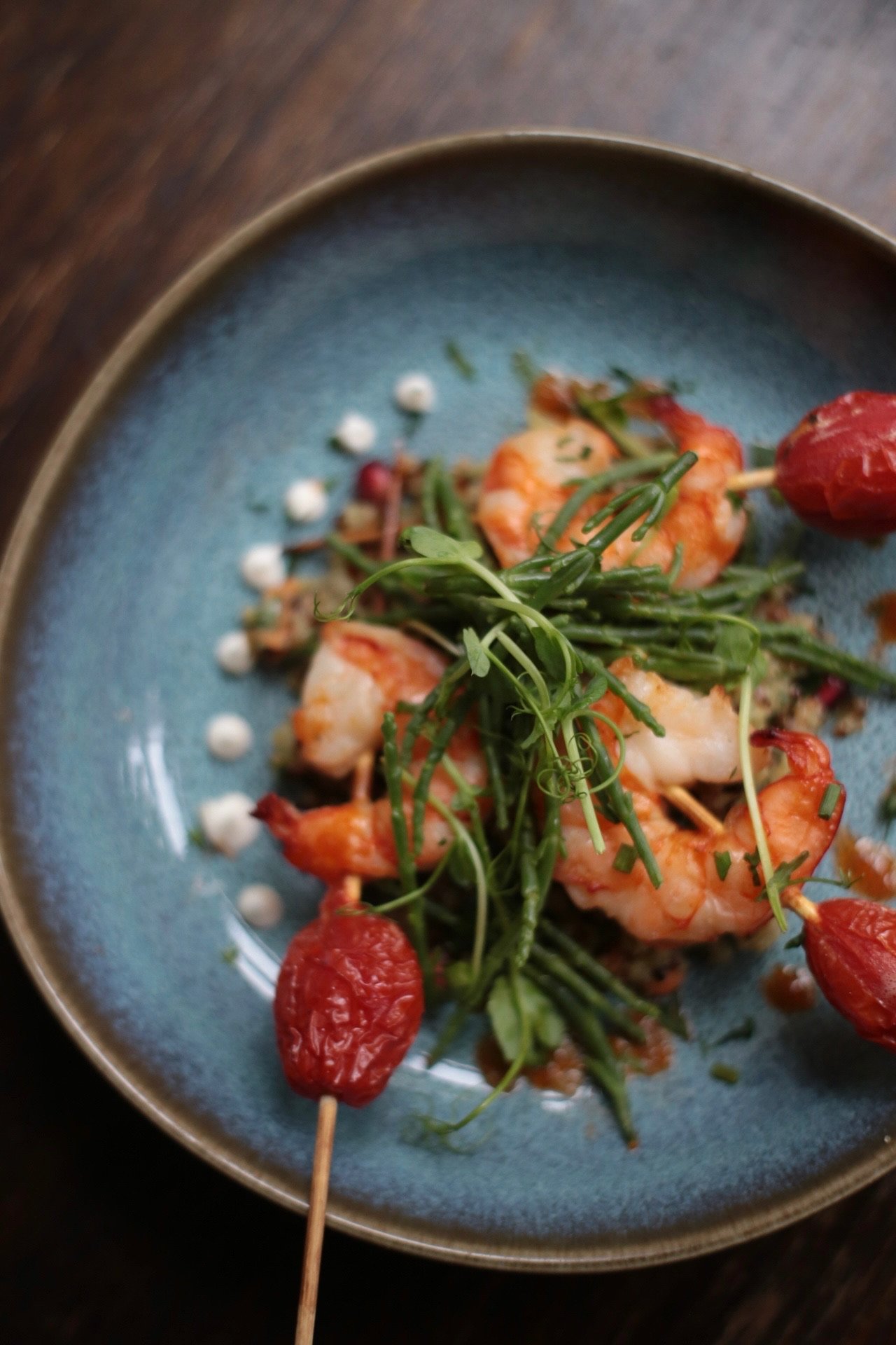 Black Tiger Garnelen mit Meeresspargel.JPG