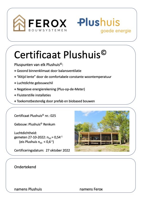 Certificaat Plushuis Renkum blowerdoor test luchtdichting passiefhuis advies warmtepomp Schimmel Techniek Ferox Iwood.jpg