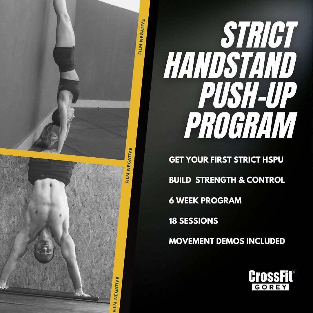 STRICT HSPU PROGRAM🙃

Our strict handstand push-up program is now live!🔴

The program includes 18 sessions designed to help you get your first strict handstand push-up. 
We&rsquo;ve included strength work and handstand push-up progressions to build