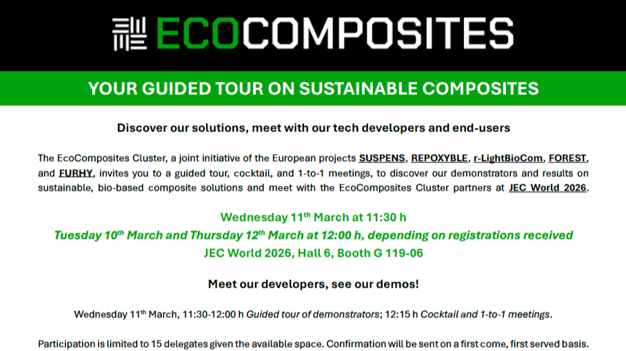 Discover the EcoComposites Cluster at JEC World 2026