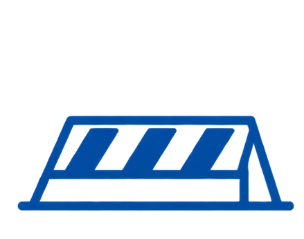 Blue icon representing a road blocker
