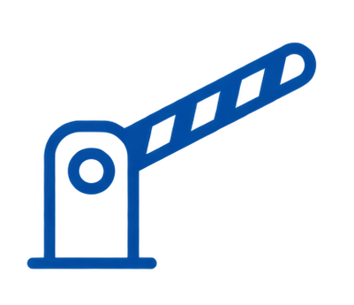 Blue icon representing a drop arm barrier