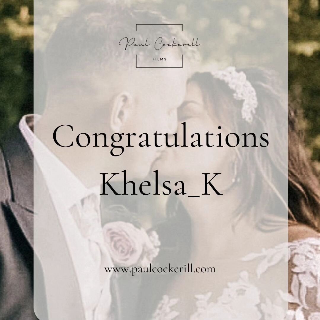 A massive Congratulations to @khelsa_k who has won the &quot;Win your Wedding Film&quot; competition.

A huge thanks for all of your support and all the entries to my competition!

If you'd like to discuss how you can book me for your big day, please