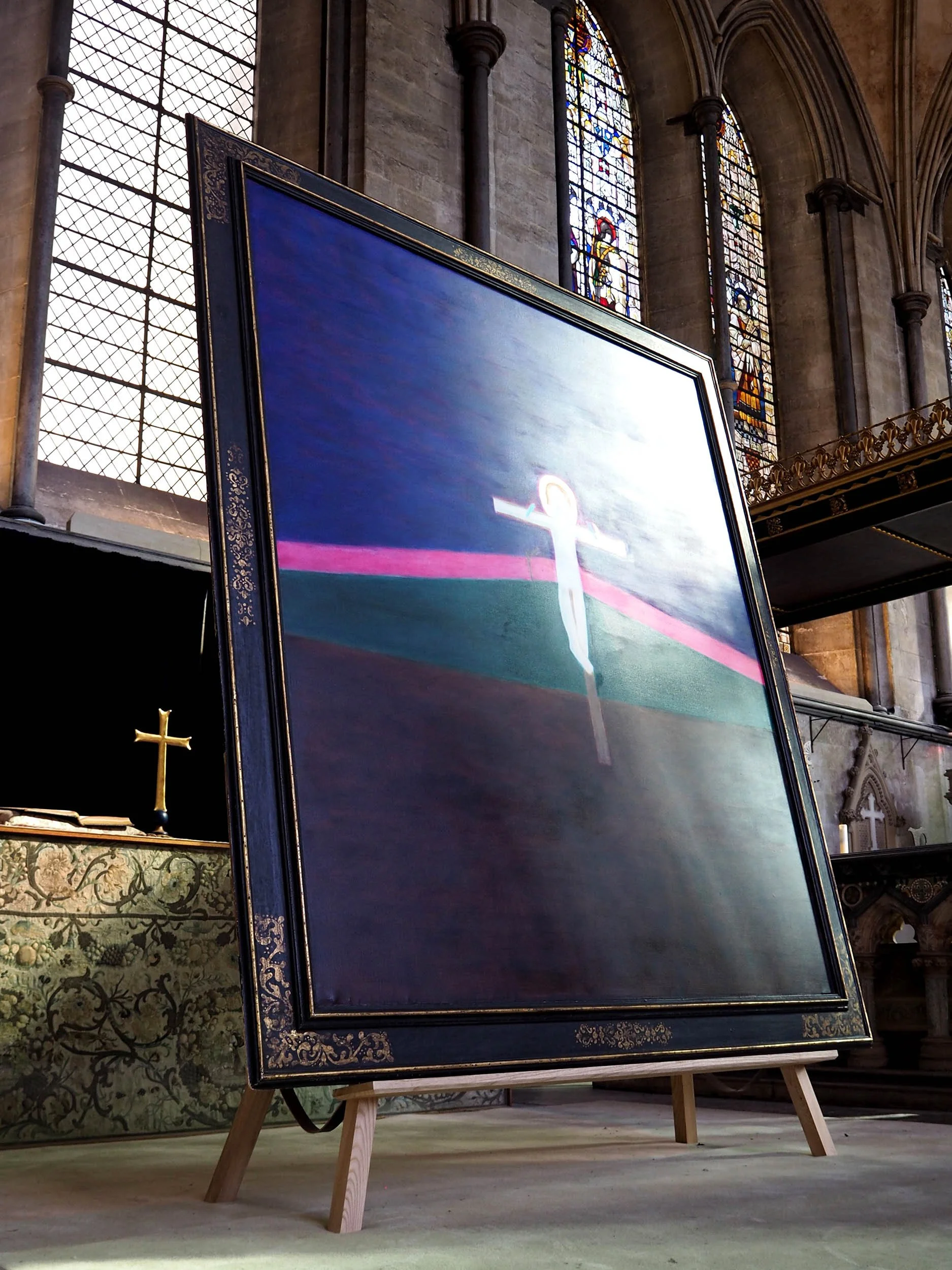 bespoke easel with painting