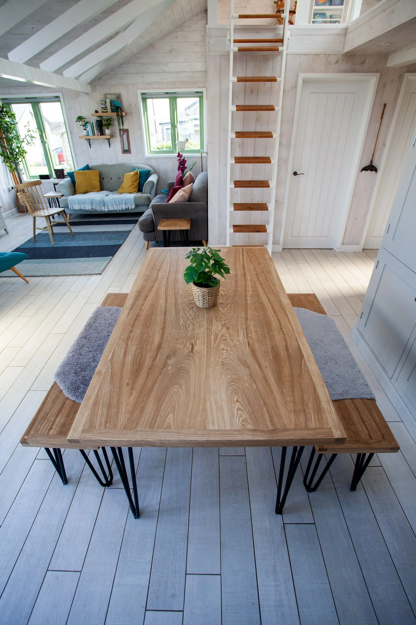 Bespoke dining table made from native timber for a home in cornwall