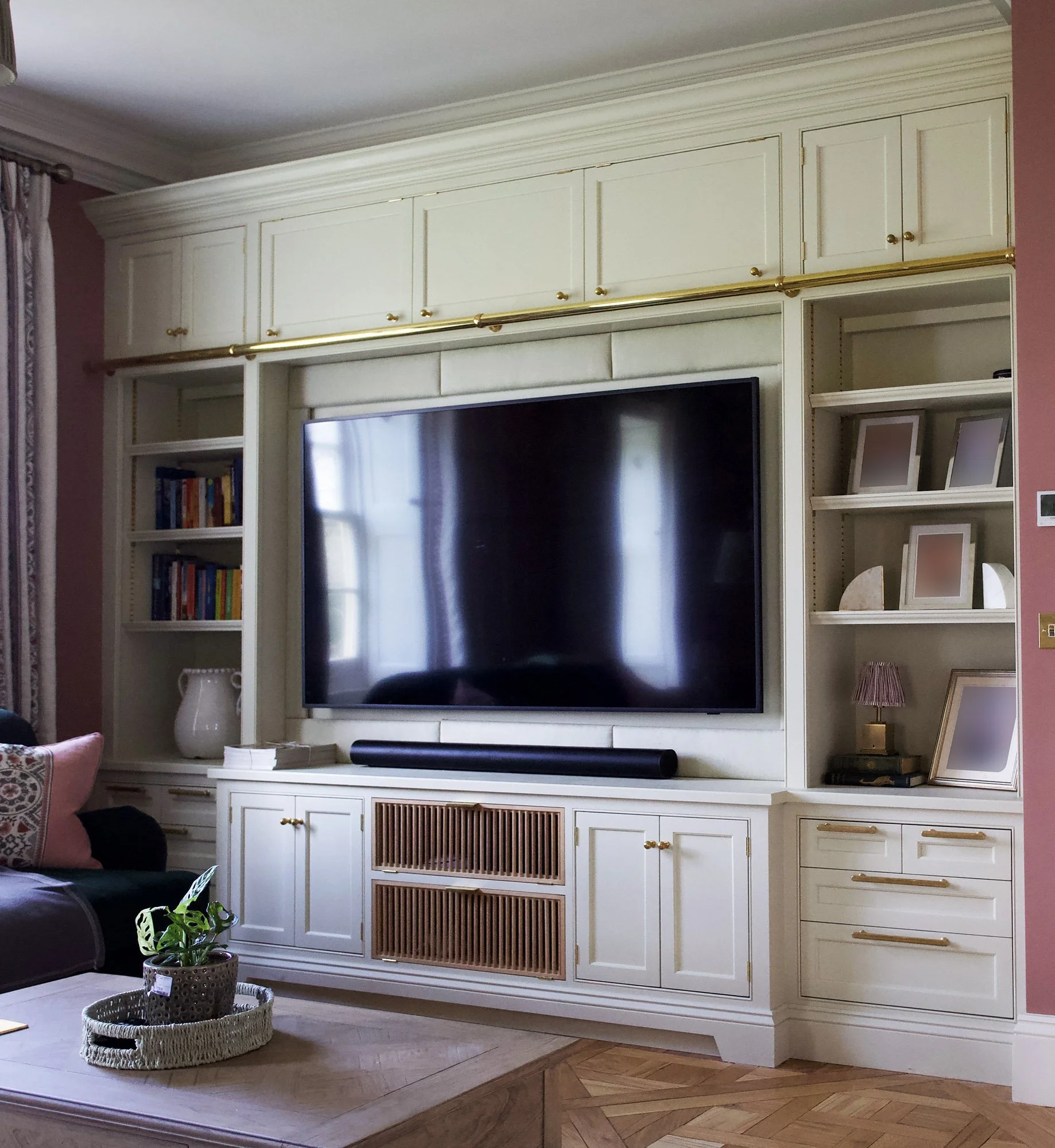 Bespoke lounge TV cabinet with traditional styling