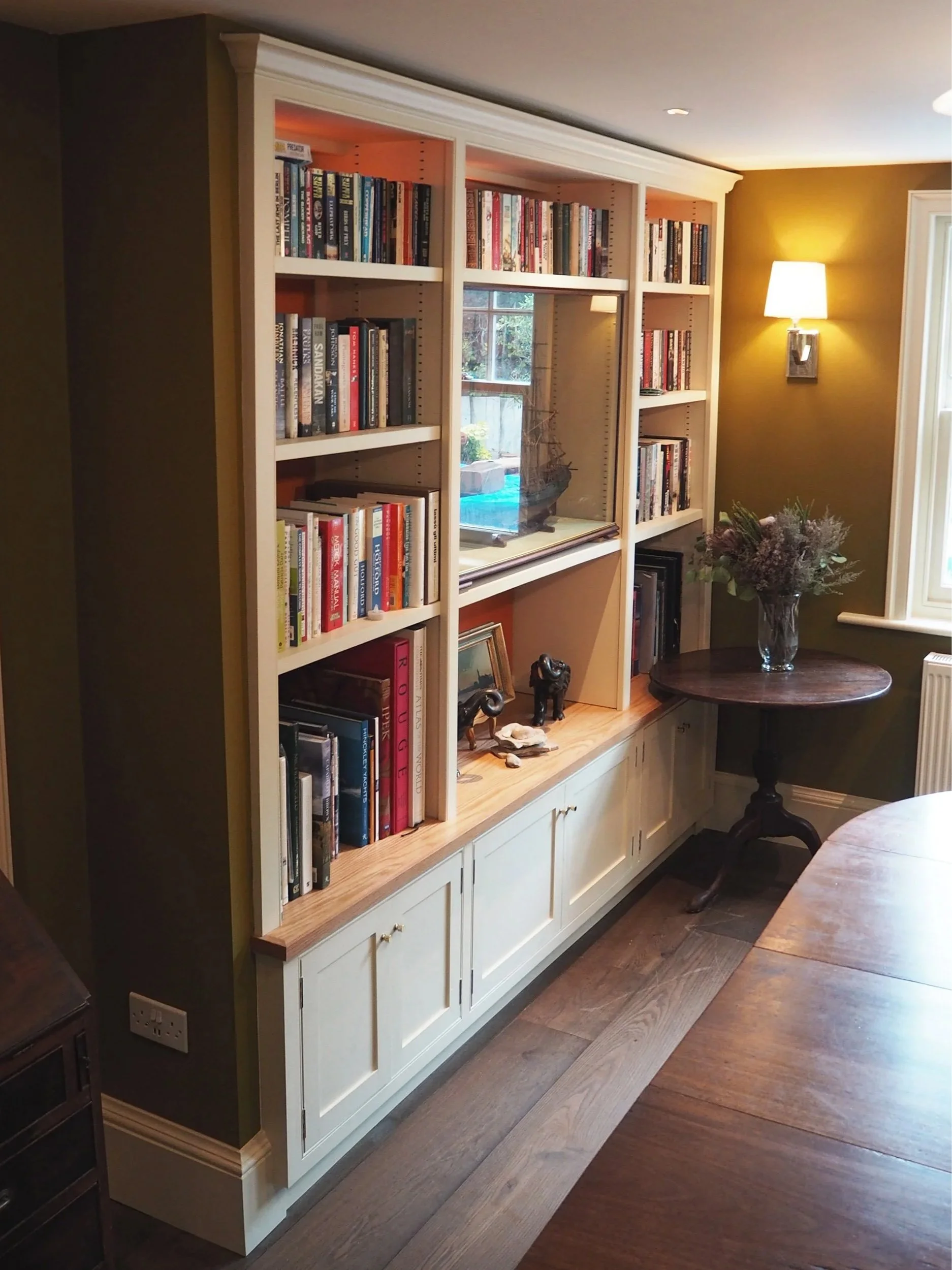 Bespoke library bookcases for a family home in Lymington