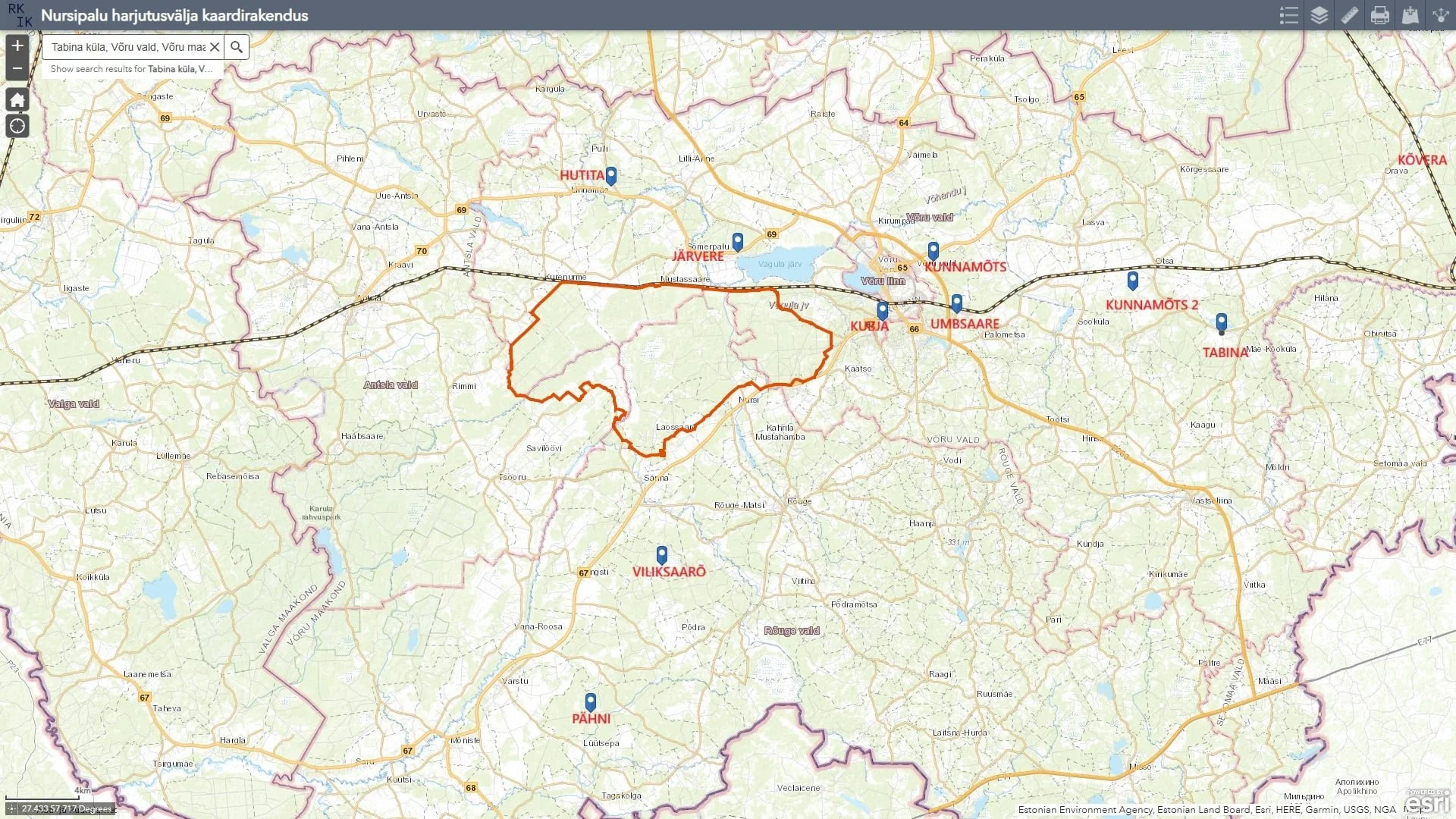 Selgus, et väljaõppealasid on üle Võrumaa