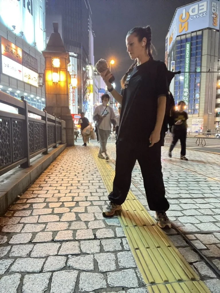 Tiziana Alocci in Tokyo during a field recording session