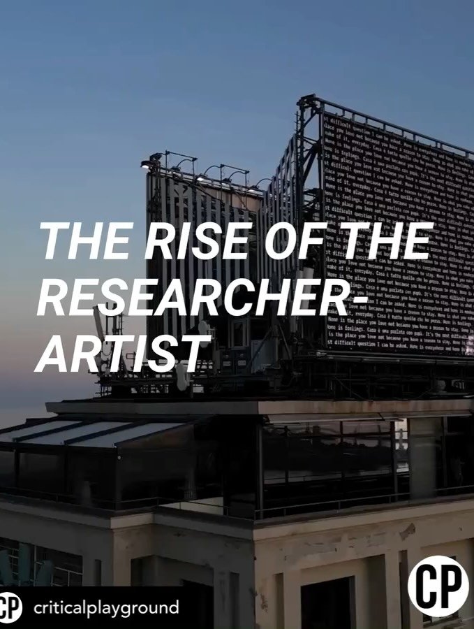 Repost @criticalplayground The researcher-artist can play a fundamental role in contemporary practice&mdash;where technical fluency, inquiry, and creativity intersect.

Artists today are not only producing images and objects but also investigating sy