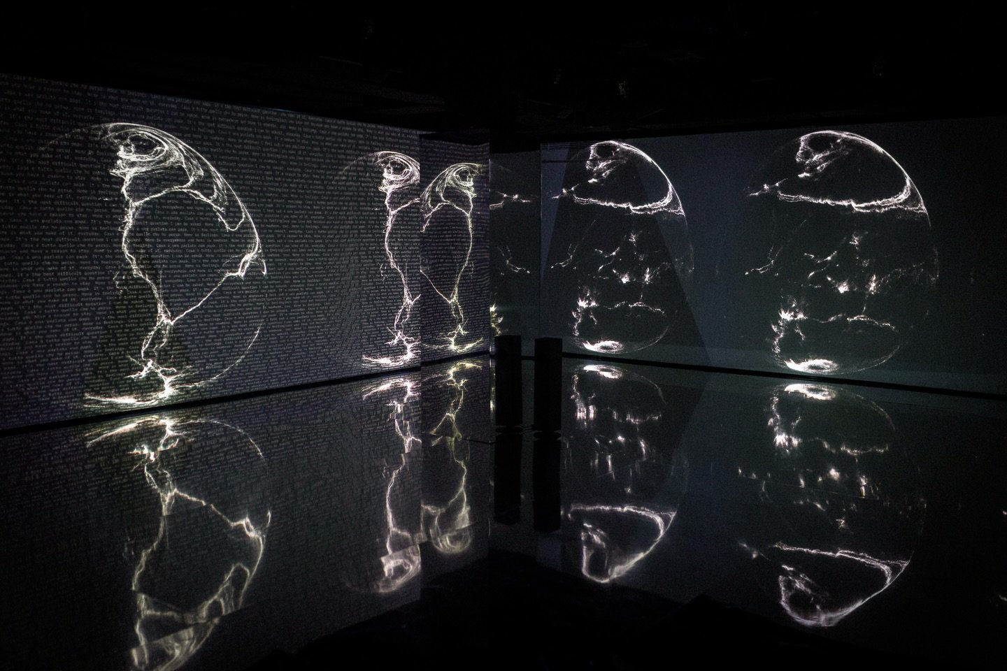 I accidentally became instagrammable 🌑
Frequencies of Belonging was on display in the immersive room at @cupragarage_madrid for @canartfair 🇪🇸 

FREQUENCIES OF BELONGING is an immersive installation based on collection of voice notes about the mea