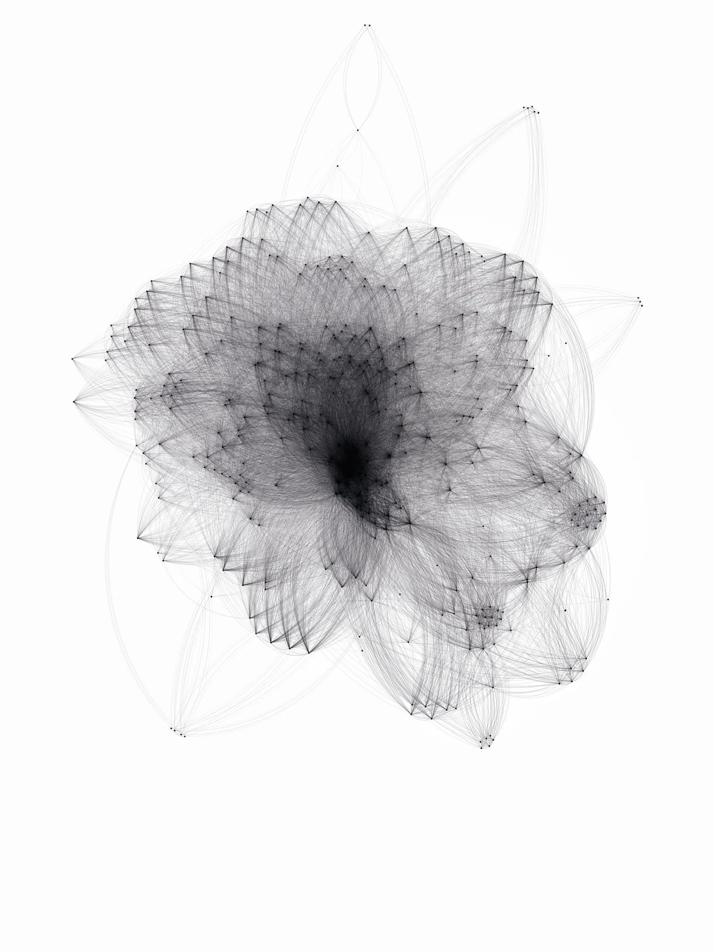 &ldquo;Scented Connections&rdquo;, Perfumes data, network visualisation. 30 individual artwork, each piece shows a different dataset. 15 millions data points visualised in total.

Inspired by the intricate web of relationships and forms in nature, ea