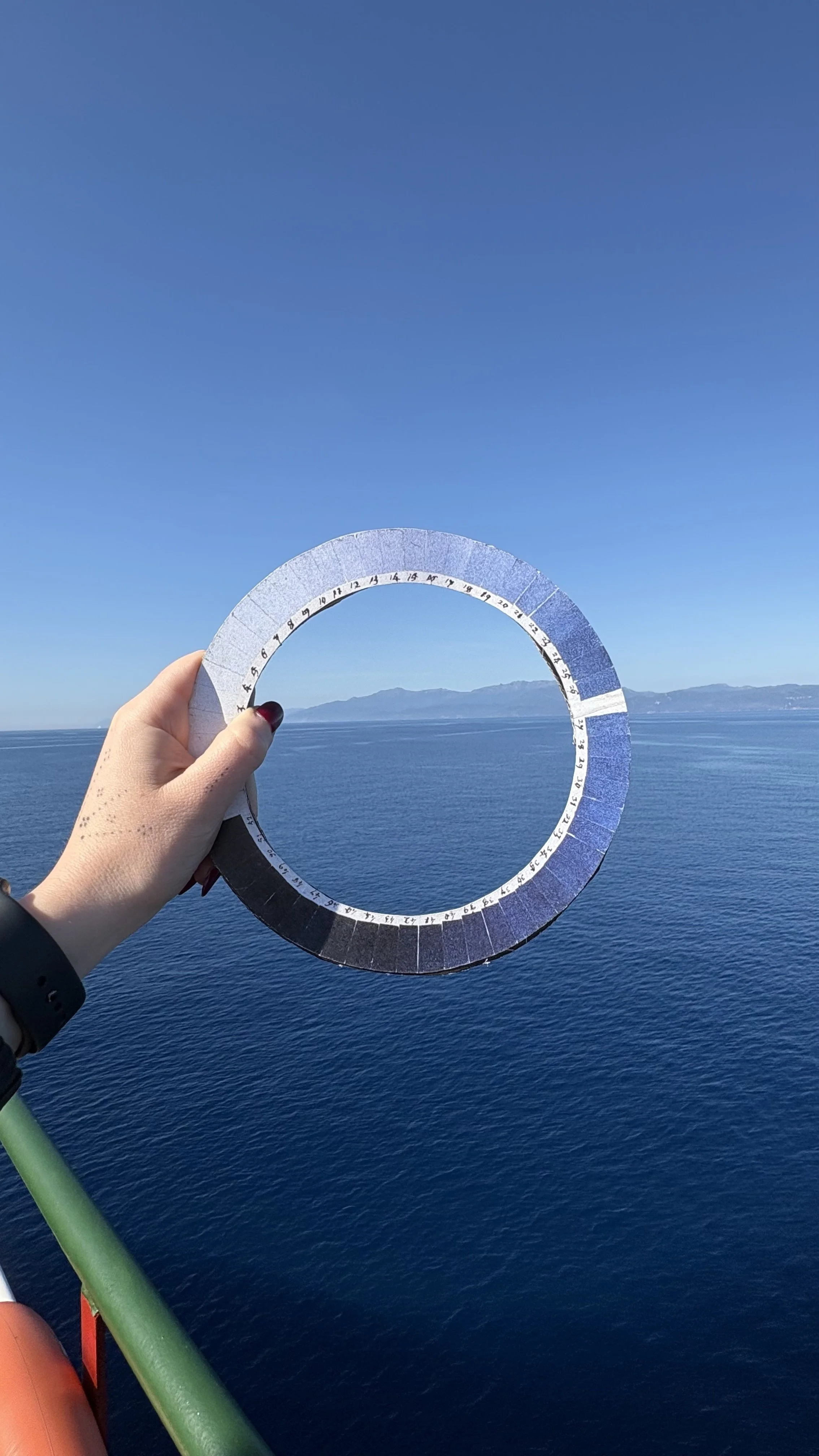 Sky observation on a cargo ship