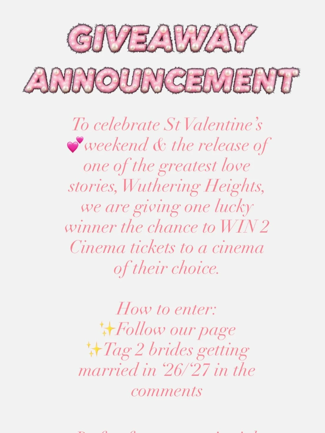 Winner will be announced on Tuesday 17th 💕💕