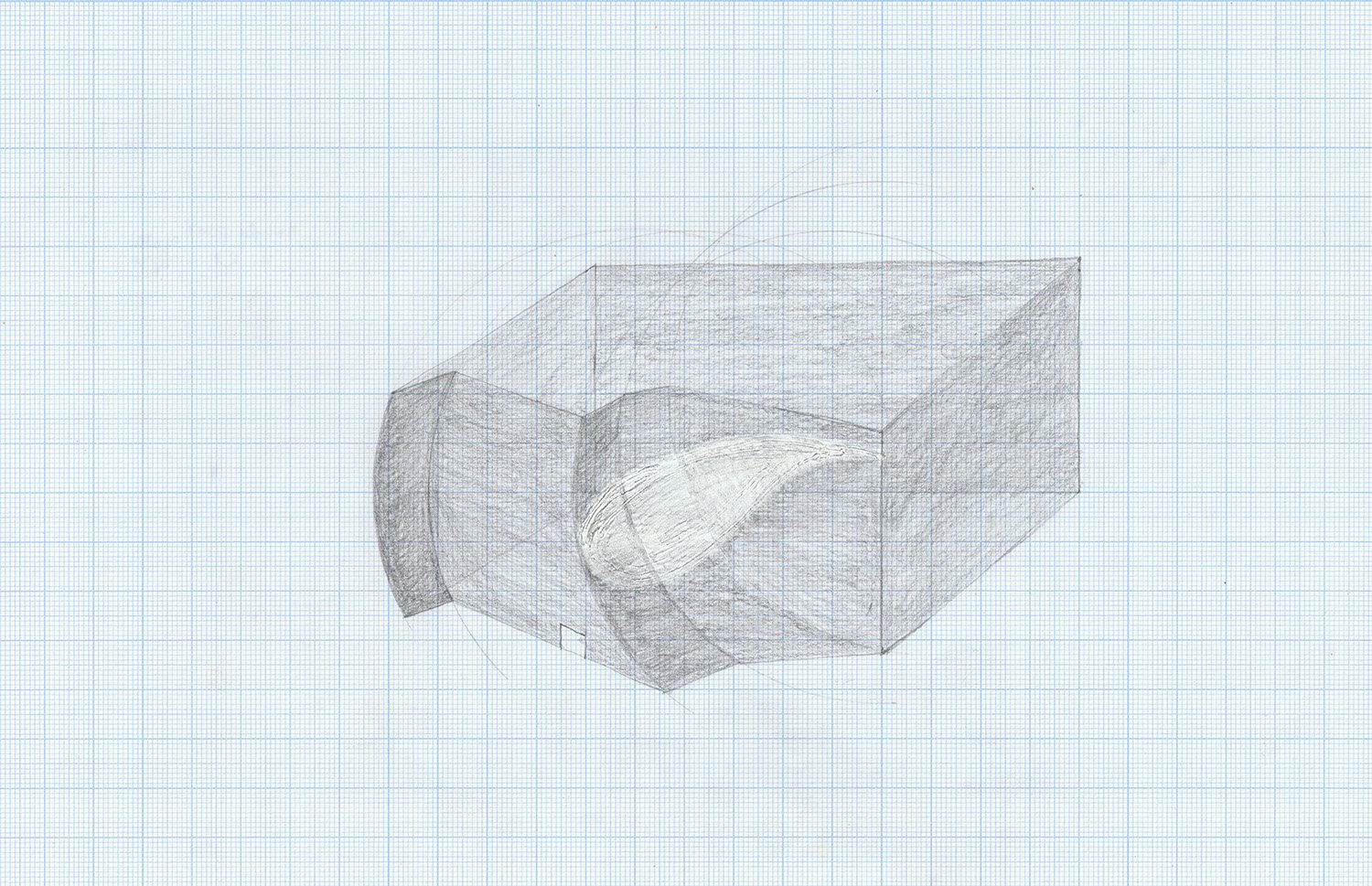 (10d), Graphite and white ink on Graph Paper, 2021