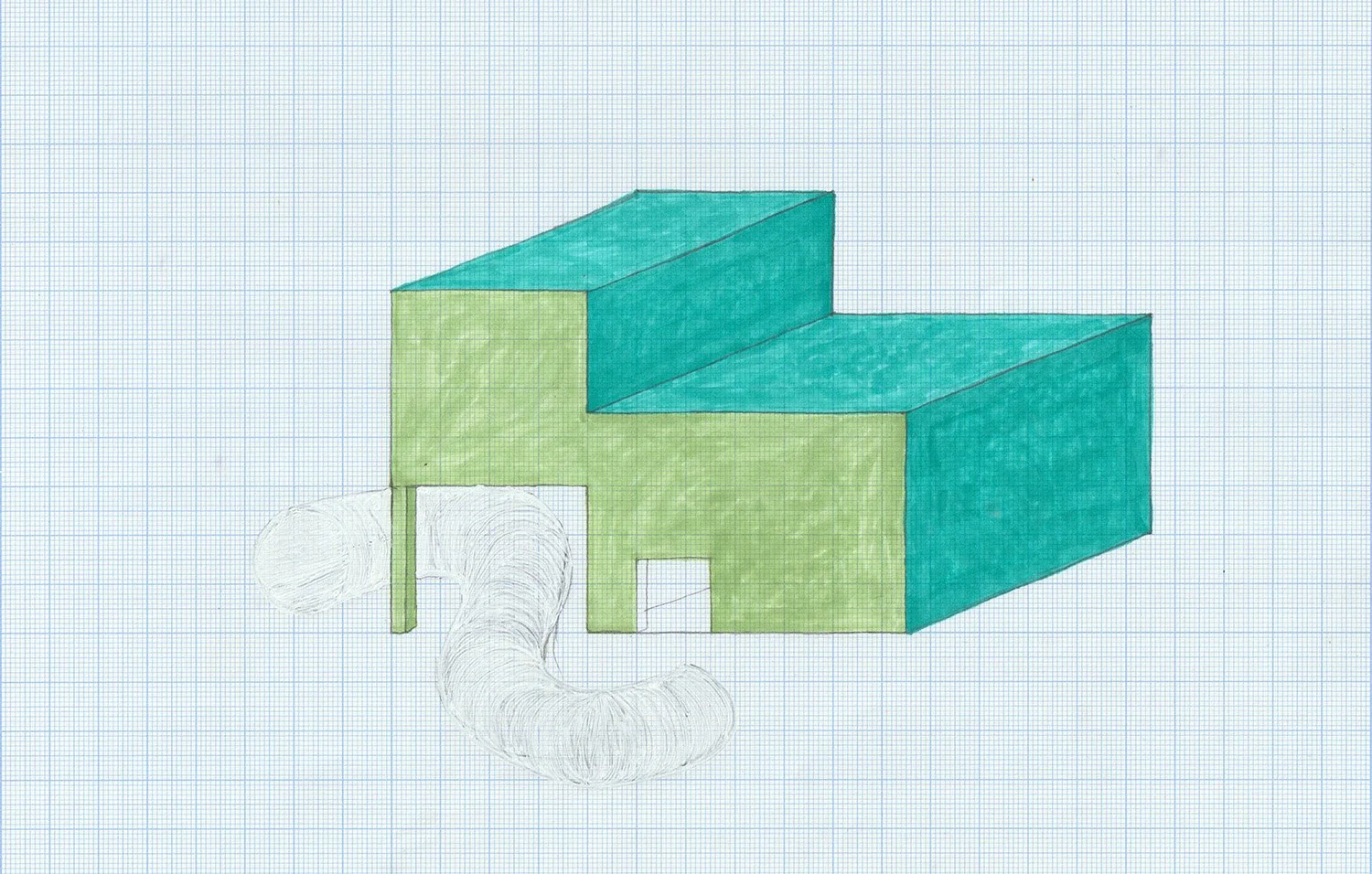 (12), Graphite, sketch pen and white ink on Graph Paper, 2017
