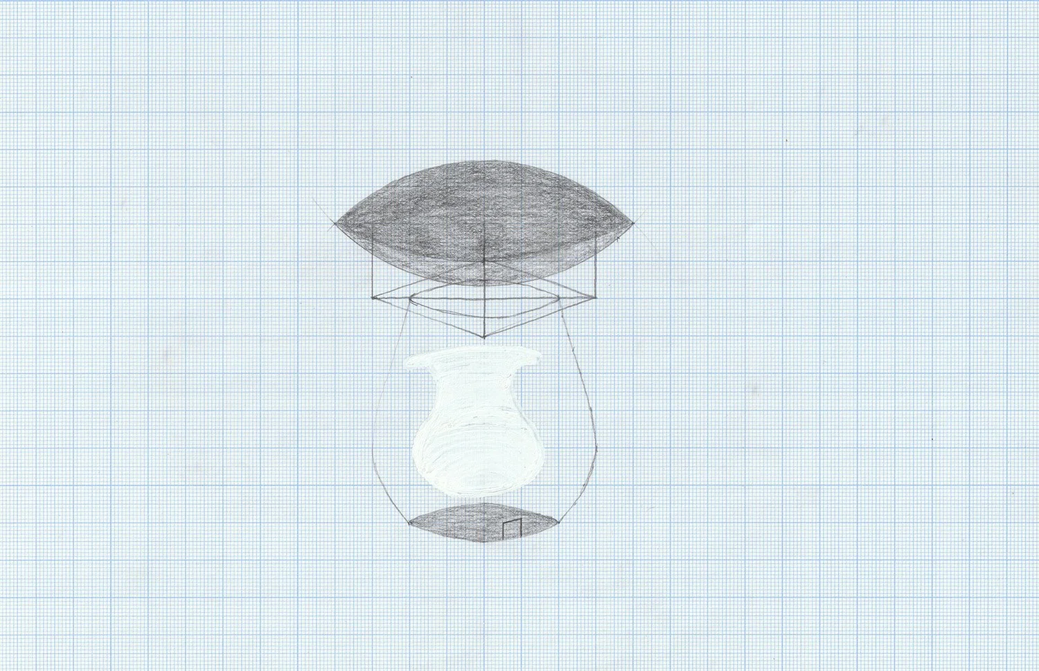 (10f), Graphite and white ink on Graph Paper, 2017