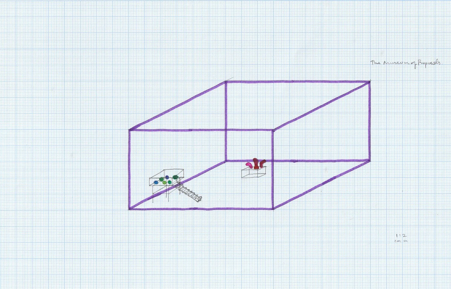 The Museum of Proposals (6c), Sketch pen and Graphite on Graph Paper, 2017