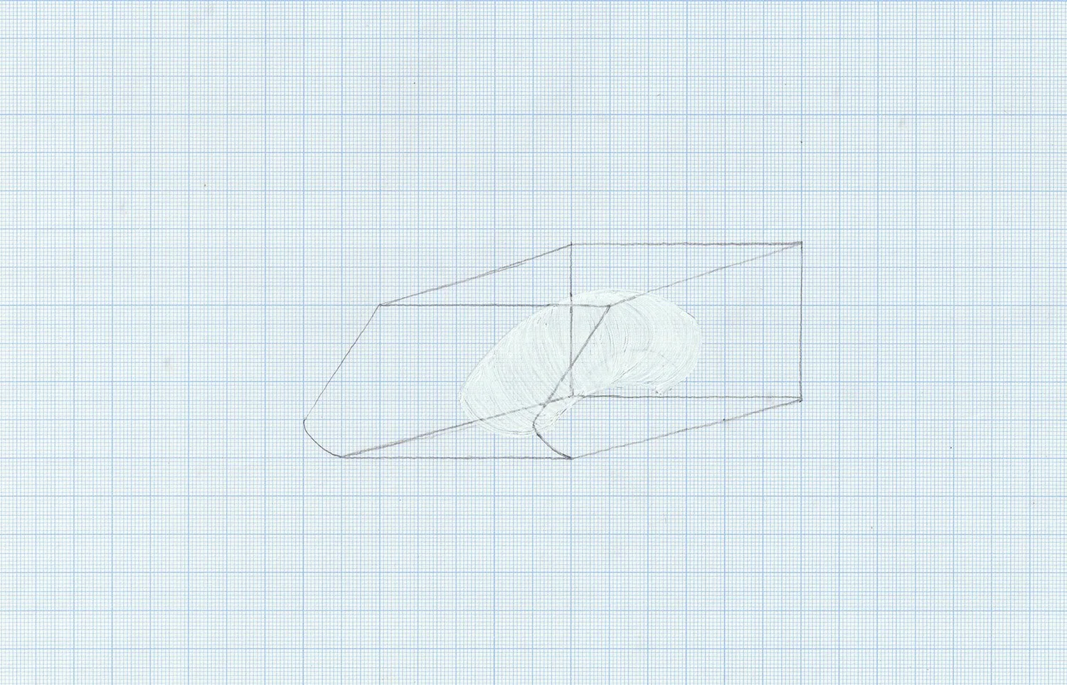 (10-b), Graphite and White Ink on Graph Paper, 2017