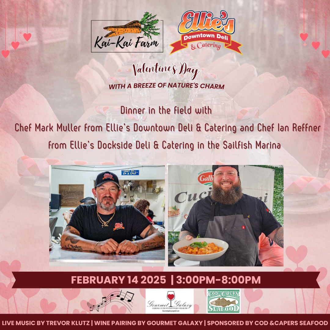 Dinner in the field with Chef Mark Muller from Ellie’s Downtown Deli &amp; Catering and Chef Ian Reffner from Ellie’s Dockside Deli &amp; Catering in the Sailfish Marina