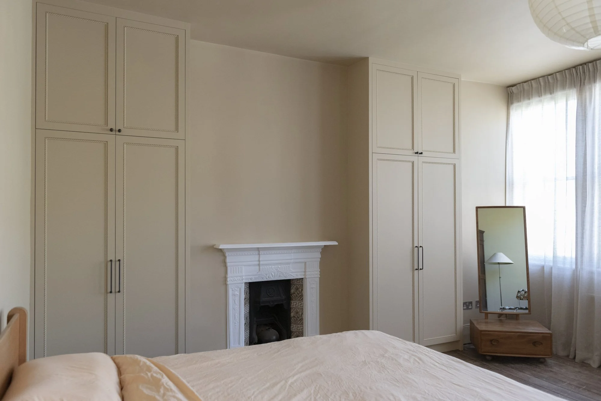 Finished bespoke bedroom joinery installation in North London