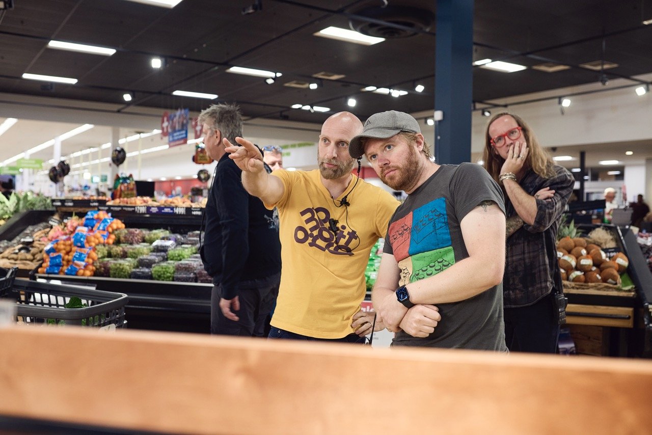 Director and director of photography discussing the next shot.
