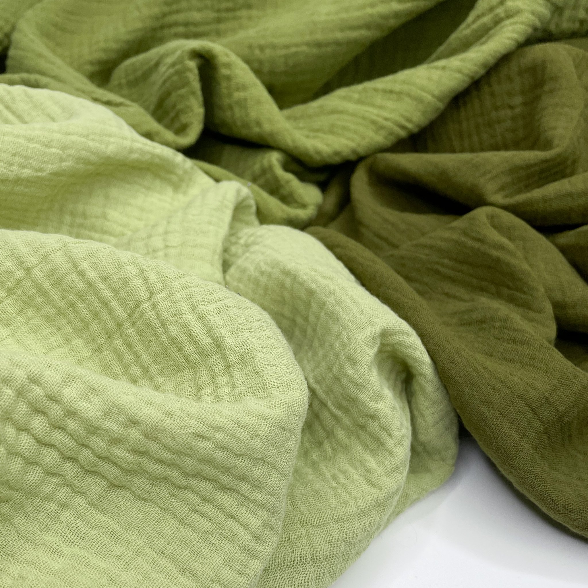 Here is a glimpse at a few of our favourite greens in Zola, our best-selling organic cotton double gauze. 💚

Available in 28 colours. Head to our website to take a look at the full colour range. Link in bio.

#gordonfabricsltd #GFL #SS25 #fabricwhol