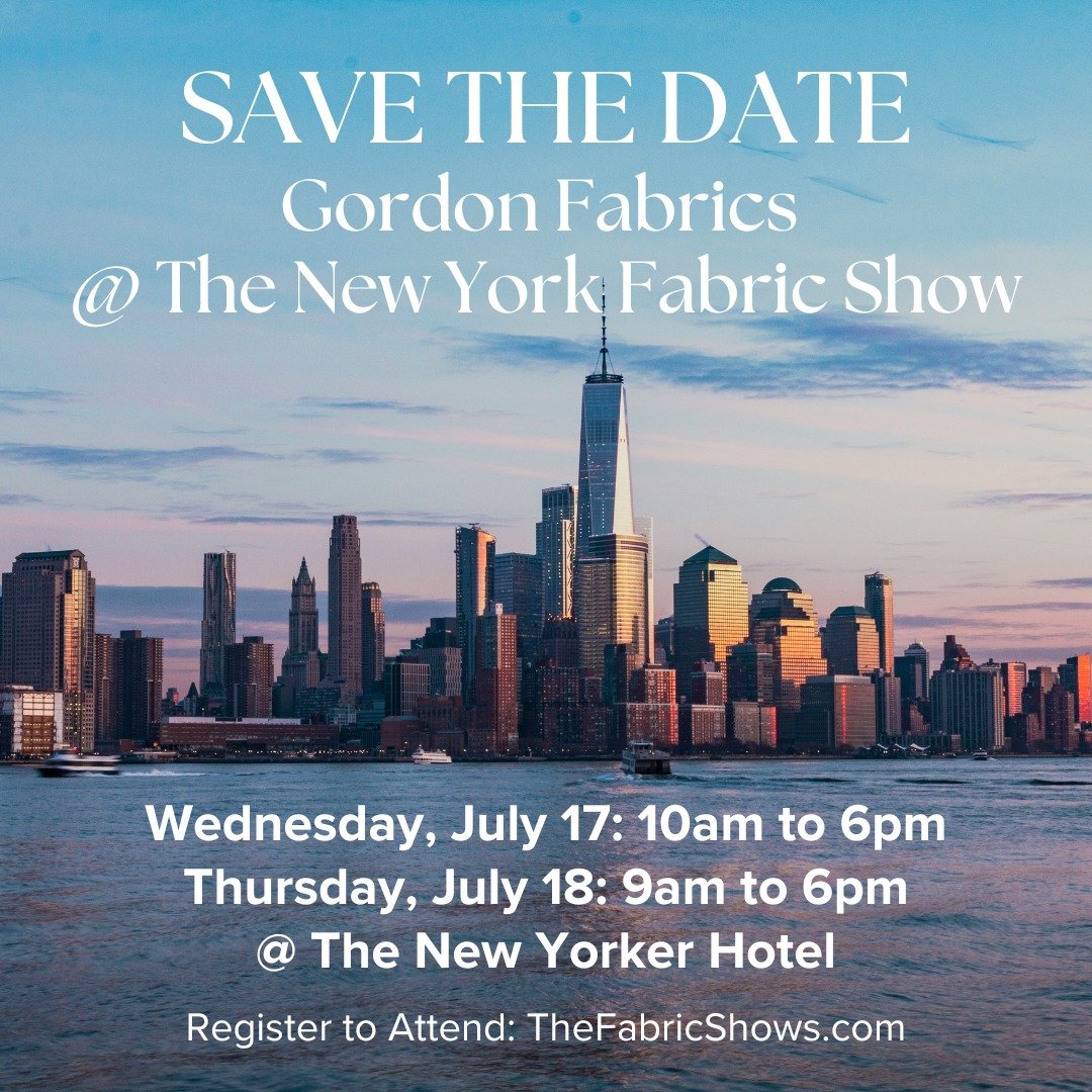 Save the date! We are back at The New York Fabric Show on July 17th &amp; 18th, 2024 🏙

Location: New Yorker Hotel
Address: 481 8th Ave (at 34th St.), New York, NY 10001
Date: Wednesday, July 17th &amp; Thursday, July 18th
Hours: Wednesday 10am to 6