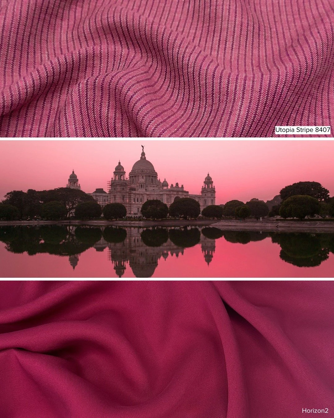 Shades of berry and magenta come to life in yarn-dyed linen, TENCEL&trade; lyocell, viscose, stretch velvet, and ponte de Roma. 

#gordonfabricsltd #fw26 #fallfabric #fallinspo #fallmoodboard #fashionfabric #linen #tencel #velvet #pontederoma