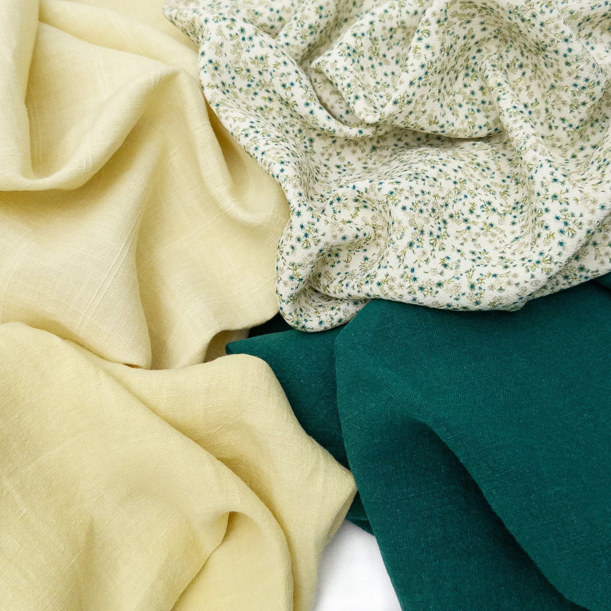 From textured jacquard to easy washed linen and playful viscose prints, let this fresh combination of Lemon yellow and Emerald green inspire your collection.

Featured: Cleo 2944 Butter, Cairo Emerald and Lemon, Rhode Limoncello.

#gordonfabricsltd #