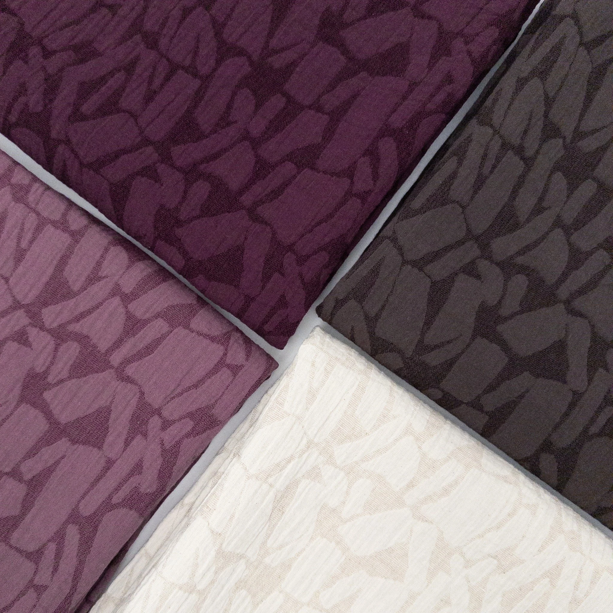 A few of the must-have shades available in Weston. 🤍 This popular cotton blend jacquard is made with an abstract block print and washed finish for a unique look and texture.

At 210 GSM, Weston makes a lovely lightweight jacket, but has enough softn
