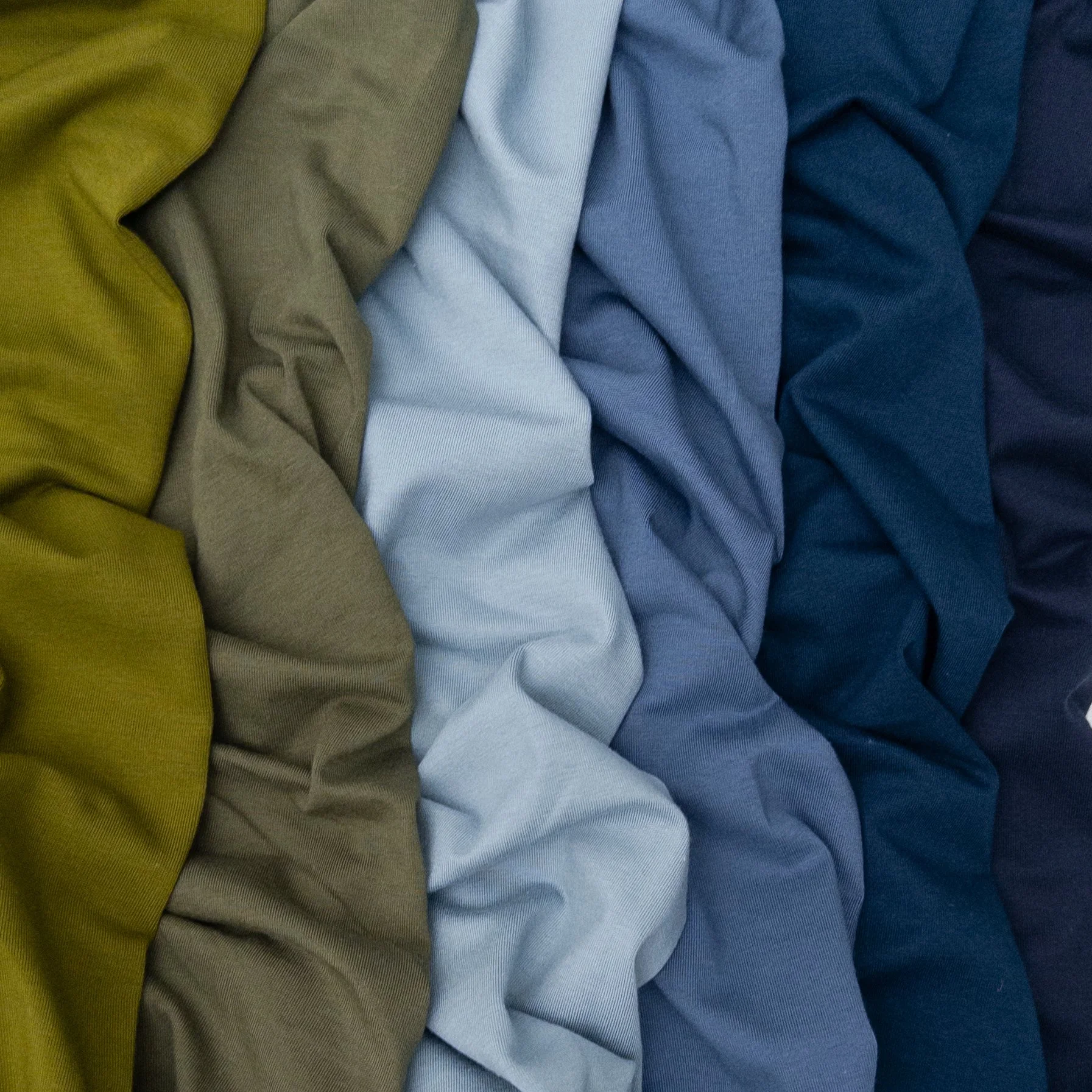Hudson: A fan-favourite, versatile knit. Made with a blend of cotton, TENCEL&trade; modal, and spandex, it has a soft hand, nice stretch, and the perfect amount of drape without being clingy. Available in 24 colours&mdash;explore the full palette on 