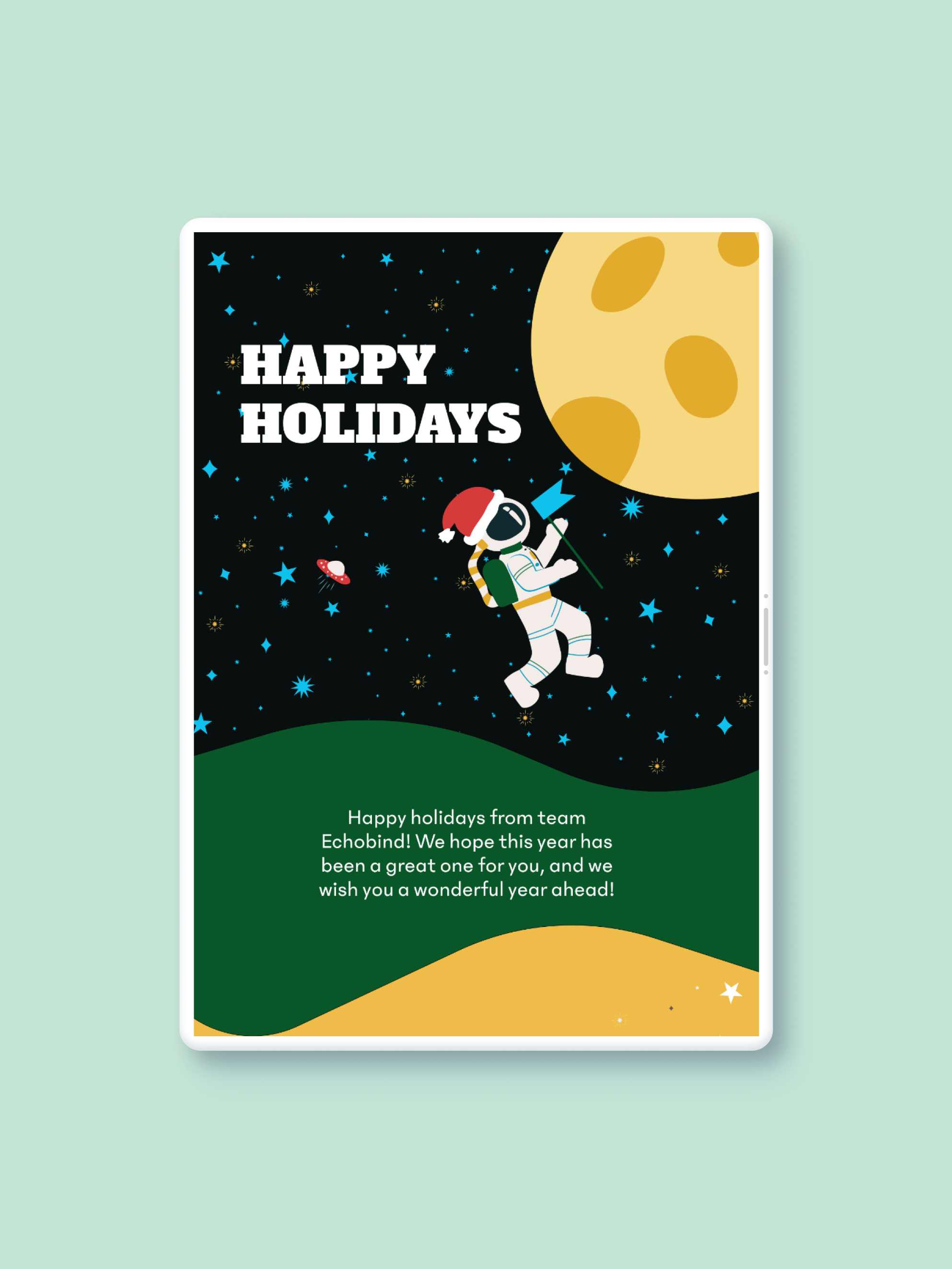 Sharing yearly accomplishments during the holidays for Echobind