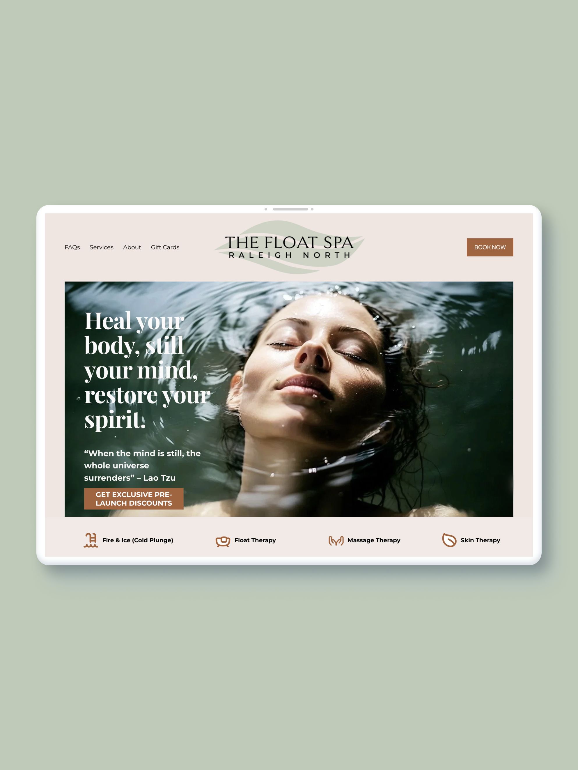 Establishing brand and website for The Float Spa Raleigh
